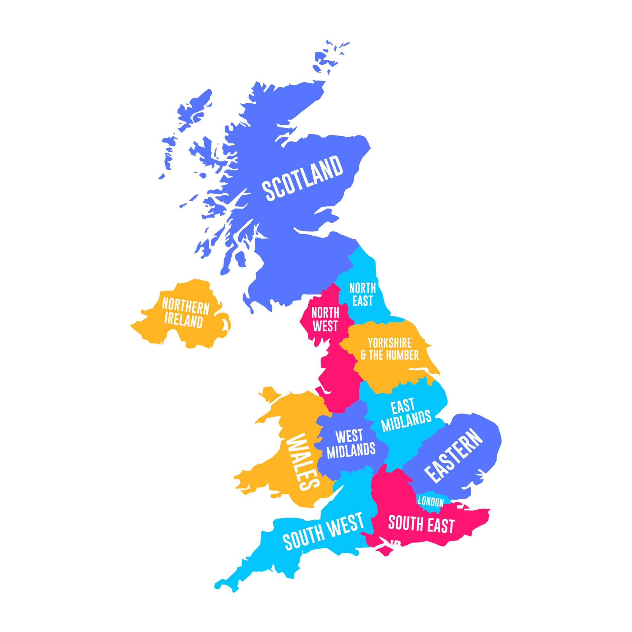 UK regions map